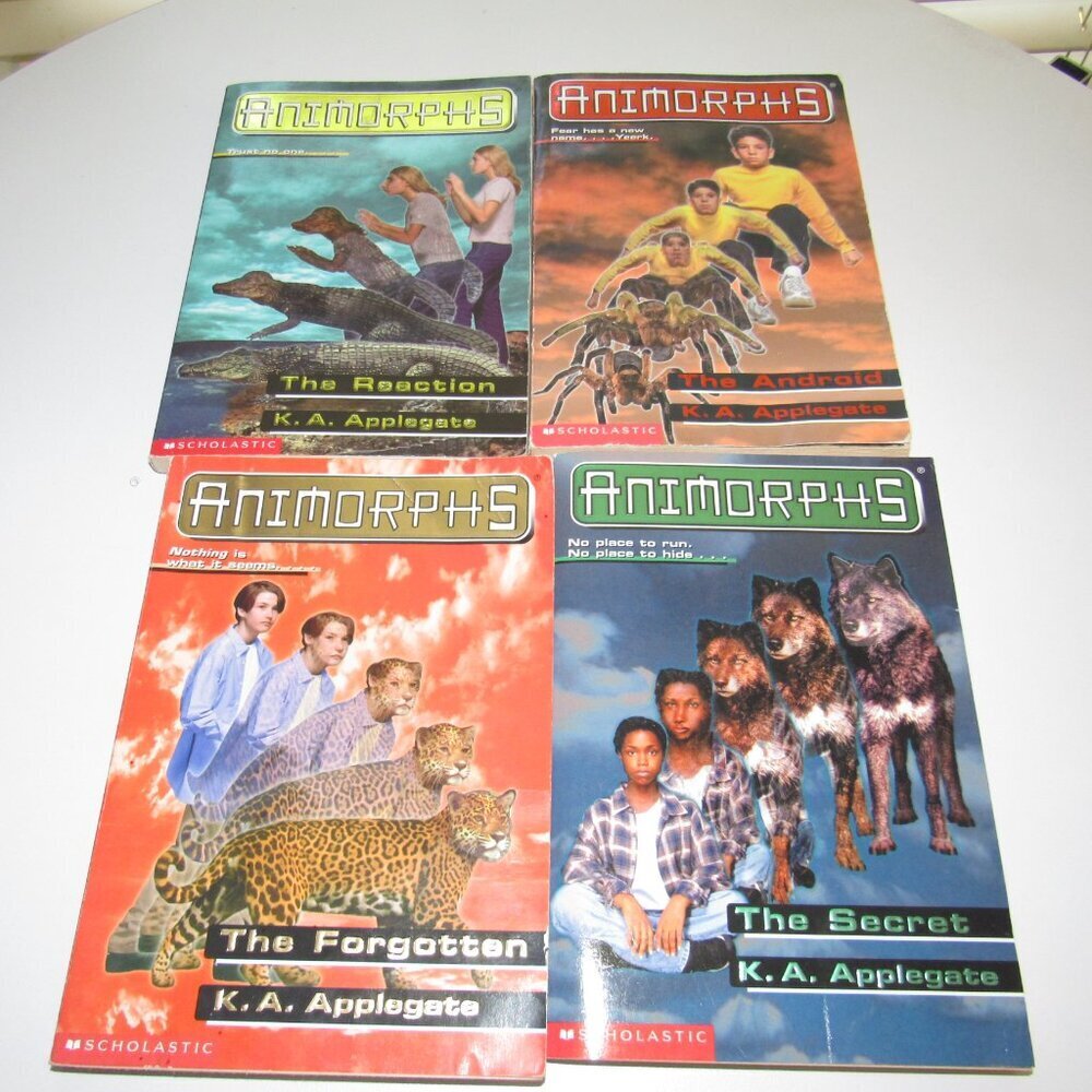 Vintage 90s Animorphs Lot – K.A. Applegate – Scholastic Paperbacks #9-12